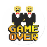 "Game Over" Marriage (Gay, 8-bit) Stickers