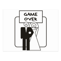 Game Over Marriage Post Cards
