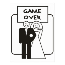 Game Over Marriage Postcards