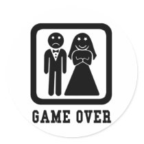 Game Over Round Sticker