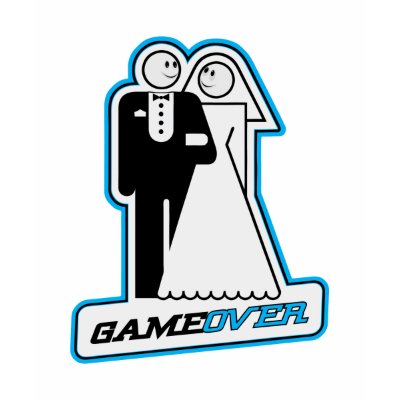 Bride Groom Wedding Gifts on Game Over Wedding Bride Groom Tshirt Blue Zazzle Co Uk