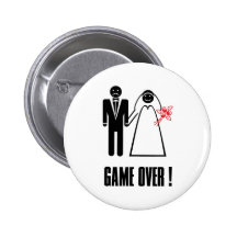 GAME OVER! Wedding Button Pin