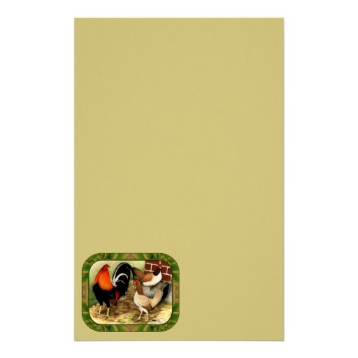 Gamefowl On the Farm Stationery Design