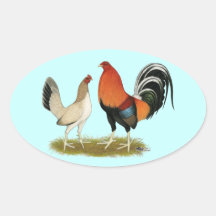 Gamefowl Wheatens Oval Stickers