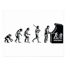 Gamer Evolution - Game Video Games Arcade Geek Postcards