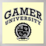 Gamer University (Black & White) posters