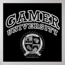 Gamer University (Black & White) Print
