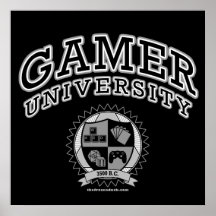 Gamer University (Black & White) Print