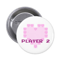 Gamers in Love - Player 2 Pinback Button