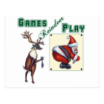 Games Reindeer Play postcards