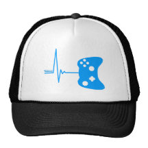 Gaming Heart Beat - gamer video games geek pad Hats