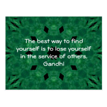 Gandhi Inspirational Quote About Self-Help Post Cards