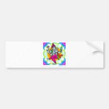 Ganesh in Rainbow colourful design Bumper Stickers