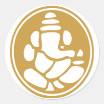Ganesh Round Sticker