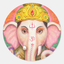 Ganesha's Blessings Round Stickers