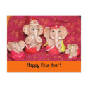 Ganeshas, Happy New Year! postcards