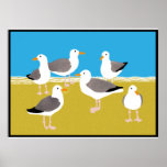 Gang of Seagulls at the Ocean Edge