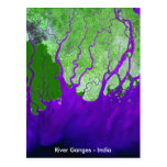 Ganges River Delta Satellite Image - India Post Cards