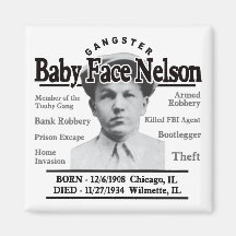 Gangster Baby Face Nelson Fridge Magnet