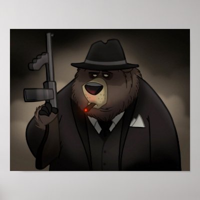 Gangster Bear Poster by stlewis75