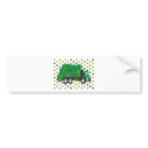 Garbage Truck Shamrocks Bumper Sticker