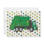 Garbage Truck Shamrocks invitations