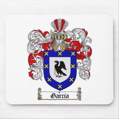GARCIA FAMILY CREST -  GARCIA COAT OF ARMS MOUSE MAT by heraldics