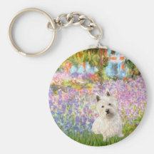 Garden at Giverney - Westie 1 Key Chain