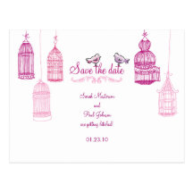 "Garden Birds" Save the Date Postcard