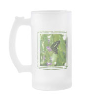 Garden Butterfly Frosted Beer Mug