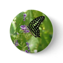 Garden Butterfly Round Button