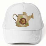 Garden Collection · Watering Can Red Flower Mesh Hats