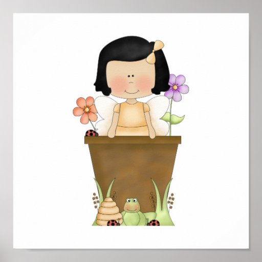 Garden Fairy in Flower Pot Posters