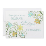 Garden Flowers 25th Anniversary Invitation Card