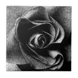 GARDEN FLOWERS, BLACK ROSE CERAMIC TILE