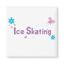 Garden Flutter Ice Skating Refrigerator Magnets