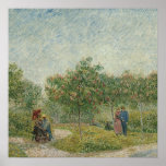 Garden in Montmarte with lovers Print
