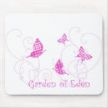 Garden of Eden Plaid Butterflies mousepads