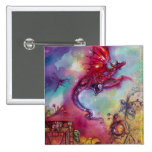 GARDEN OF THE LOST SHADOWS -FLYING RED DRAGON PINBACK BUTTONS