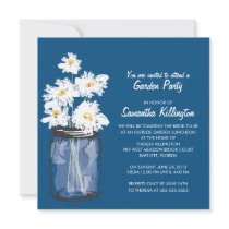 Garden Party Mason Jar & White Daisies Personalized Invitation