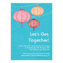 Garden Party Paper Lantern Invitations 4.5 x 6.25