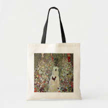 Garden Path with Chickens by Gustav Klimt Canvas Bags