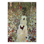 Garden Path with Chickens by Gustav Klimt Card