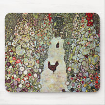 Garden Path with Chickens by Gustav Klimt Mousepad