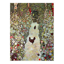 Garden Path with Chickens by Gustav Klimt Post Cards