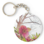 Garden Scene - Hellebores And Old Oak keychains