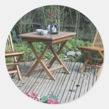 Garden table and chairs round stickers