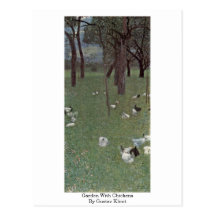 Garden With Chickens By Gustav Klimt Postcard