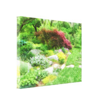 Garden With Japanese Maple Canvas Print