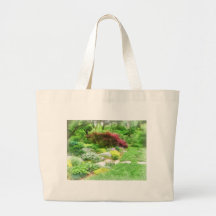 Garden With Japanese Maple Tote Bag